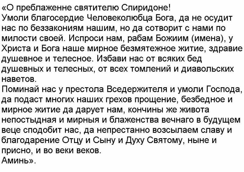 На все случаи жизни: молитва свт. спиридону тримифунтскому